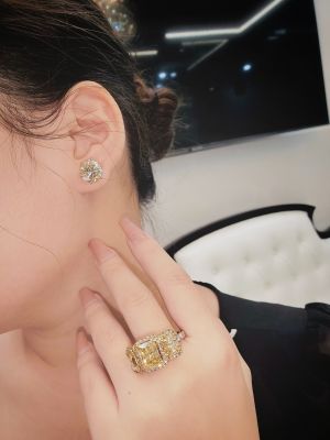 BÔNG NỤ MOISSANITE YELLOW 12LY