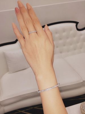 VÒNG TAY MOISSANITE 3LI NỬA ĐAI