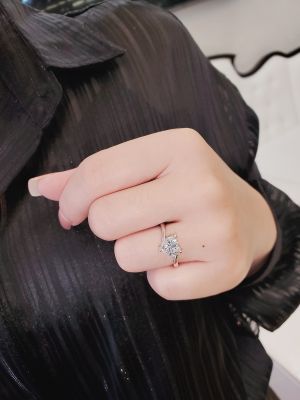 NHẪN VIÊN CHỦ HEART MOISSANITE 6.5X6.5 