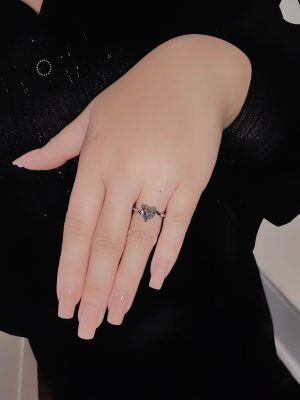 NHẪN VIÊN CHỦ HEART MOISSANITE 6.5X6.5 