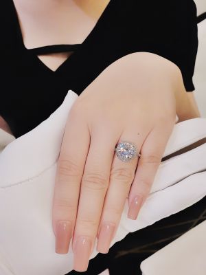 NHẪN HOA HỒNG VIÊN CHỦ MOISSANITE 9LI 