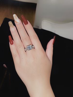 NHẪN PRINCESS 8X8MM MOISSANITE 