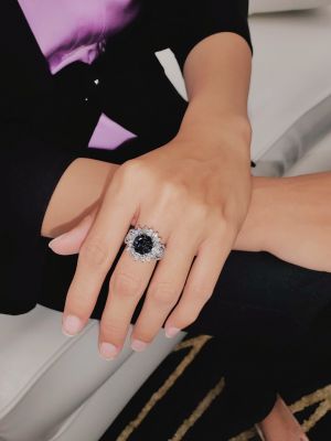 NHẪN MOISSANITE XÁM 