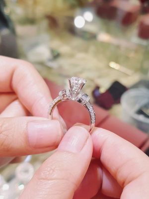 NHẪN MOISSANITE VIÊN CHỦ 7.2LI