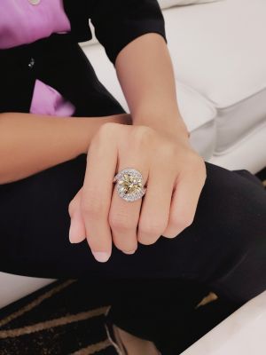 NHẪN MOISSANITE YELLOW 12LI