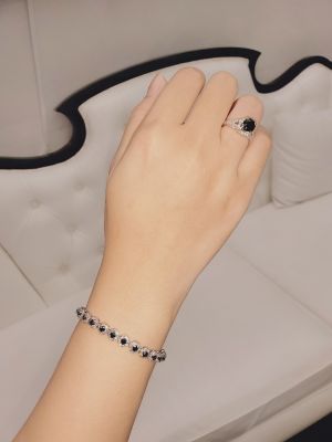 LẮC TAY MOISSANITE ĐEN 