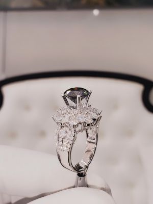 NHẪN HOA MOISSANITE MIDNIGHT 9.0LI