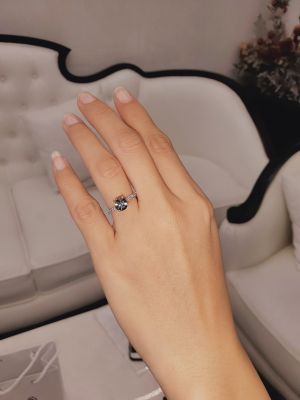 NHẪN ĐÍNH HÔN MOISSANITE XÁM