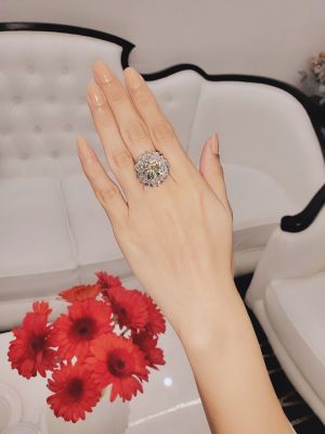 NHẪN HOA MOISSANITE YELLOW 12LI