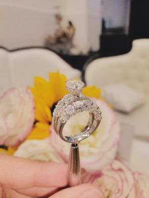 CẶP NHẪN MOISSANITE PHỐI KIM CƯƠNG