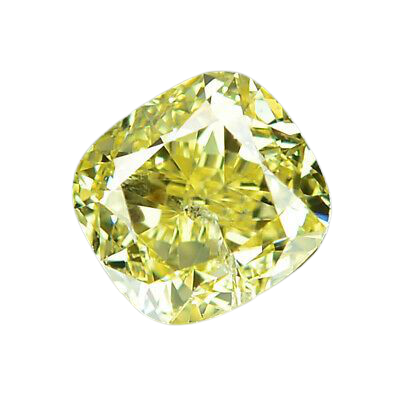 Moissanite Fancy Light Yellow Cushion