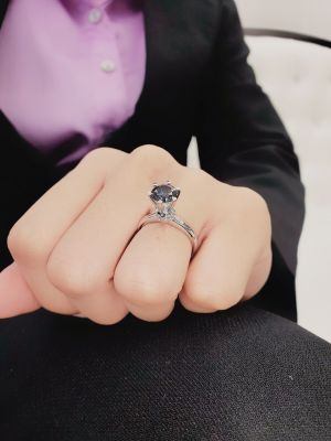 NHẪN ĐÍNH HÔN MOISSANITE GREY MIDNIGHT 7.2LI