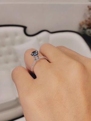 NHẪN ĐÍNH HÔN MOISSANITE XÁM