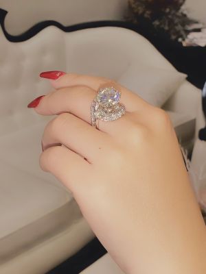 NHẪN MOISSANITE VIÊN CHỦ 12 LY