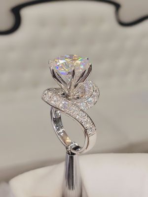 NHẪN MOISSANITE VIÊN CHỦ 12 LY