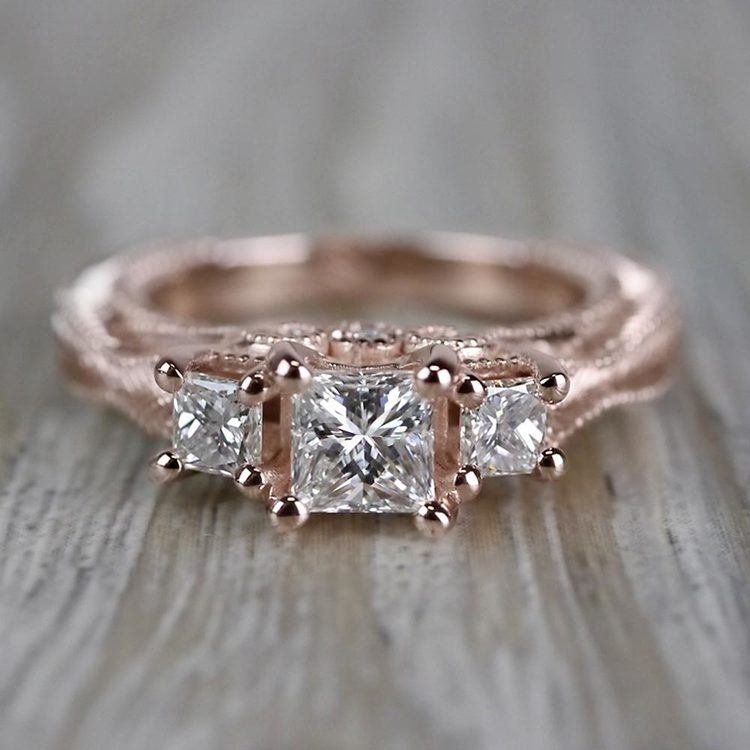 three stone ring princess